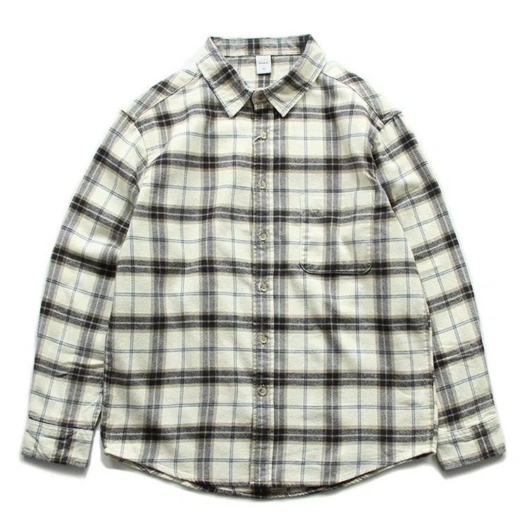 赞仕 韩系长袖纯棉潮牌文艺时尚衬衫 男女同款