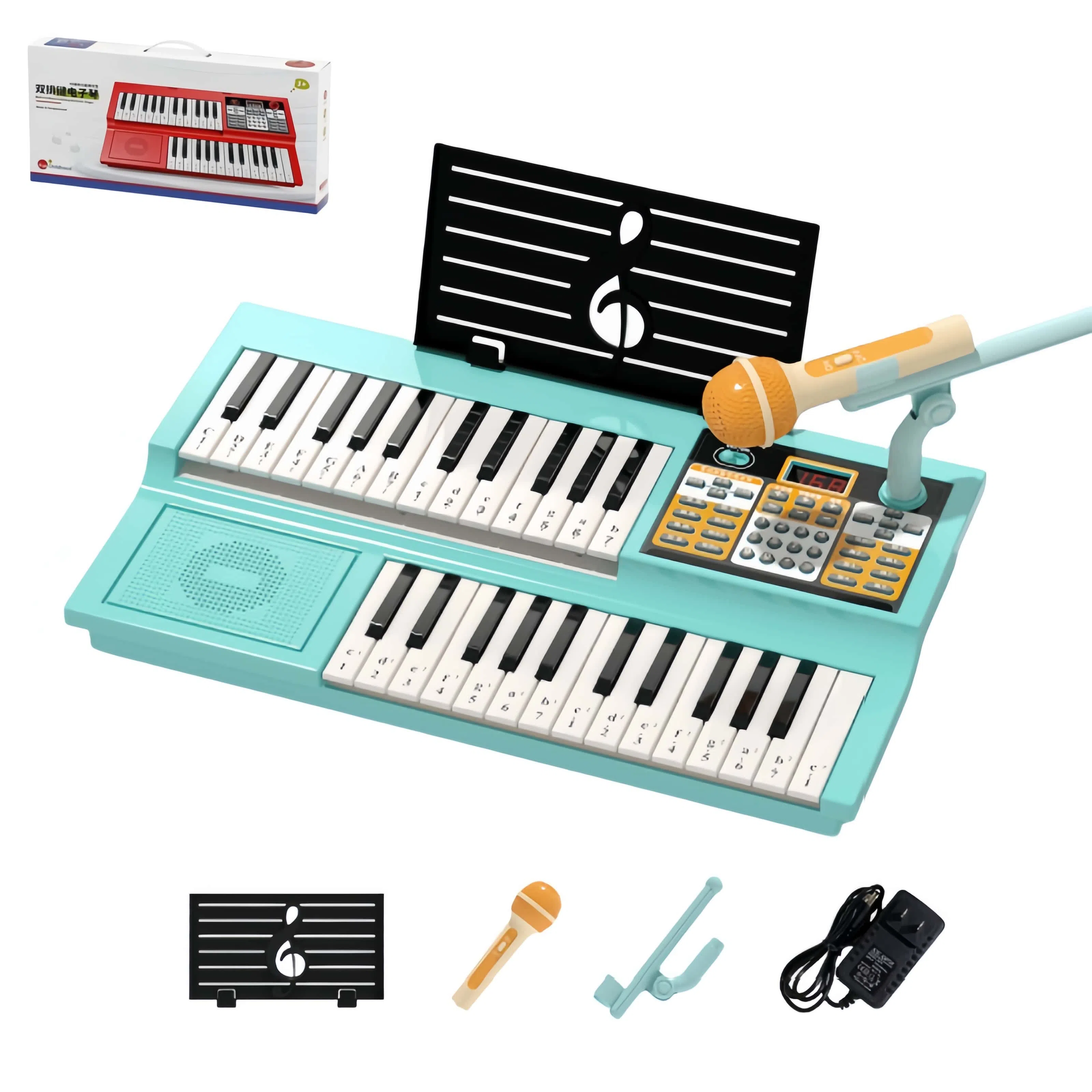 古欧 双层电子琴初学者可弹奏 艺术启蒙 早教益智玩具