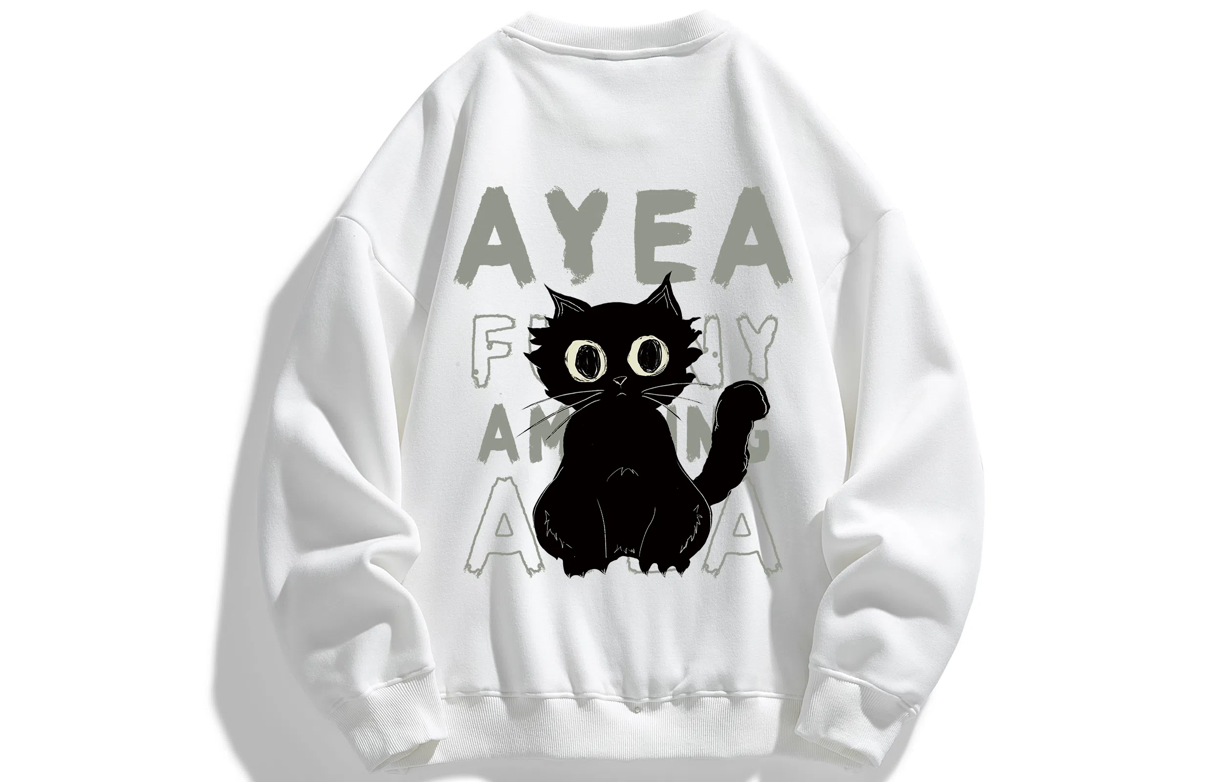 AYEA Black Cat Crewneck Sweatshirt