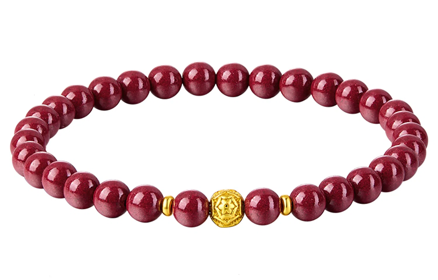 石头记 水逆退散 吉祥如意八方来财 招福串珠 时来运转珠红色转运再造辰砂 朱砂 玉石手串 女款