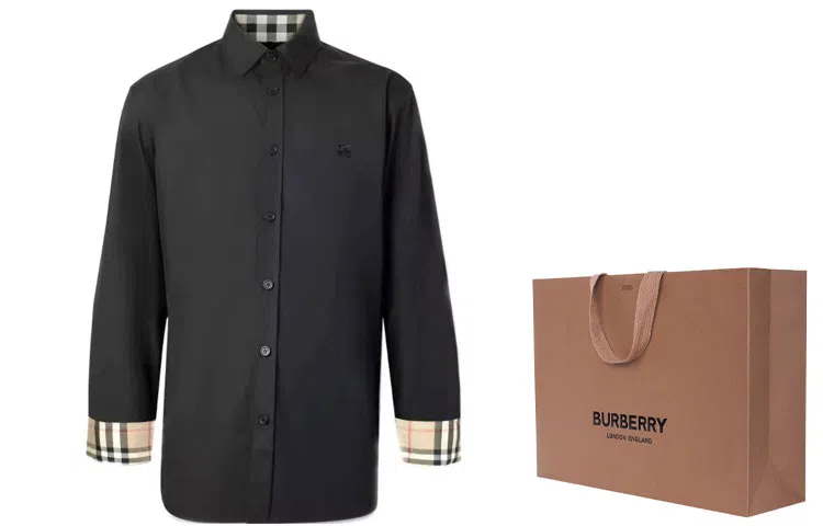 Burberry Classic Check Collar Cuff Shirt Black