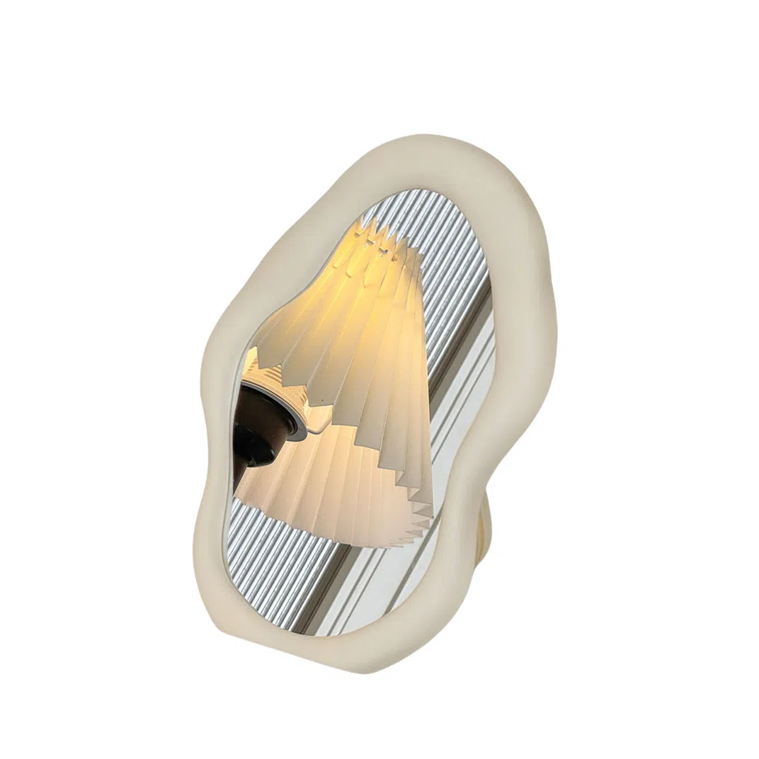 闪闪优品 简约桌面台式奶油风不规则云朵镜子