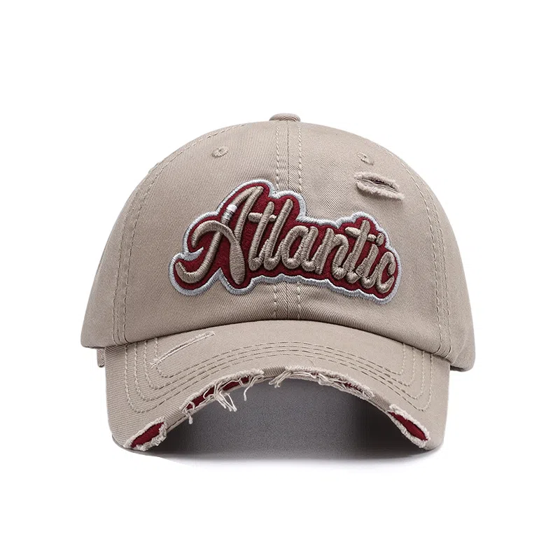 【素颜通勤神器 甜酷百搭ins】 攸委 破洞字母嘻哈鸭舌帽女款夏季显脸小 棉 韩版软顶宽帽檐大头围街头潮流遮阳防晒帽子 男女同款情侣款