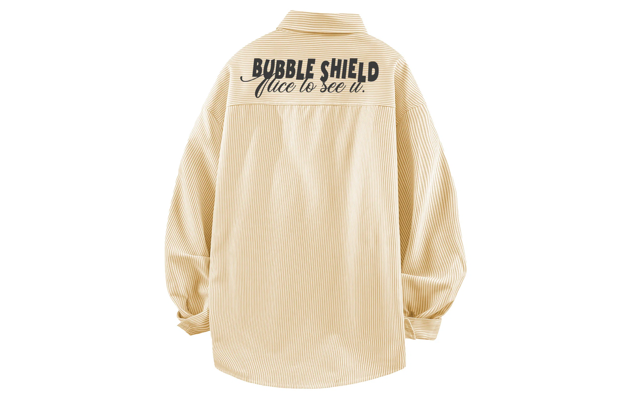 王者荣耀 梦奇款 日系背面创意条纹字母印花宽松百搭通勤长袖衬衫 男女同款