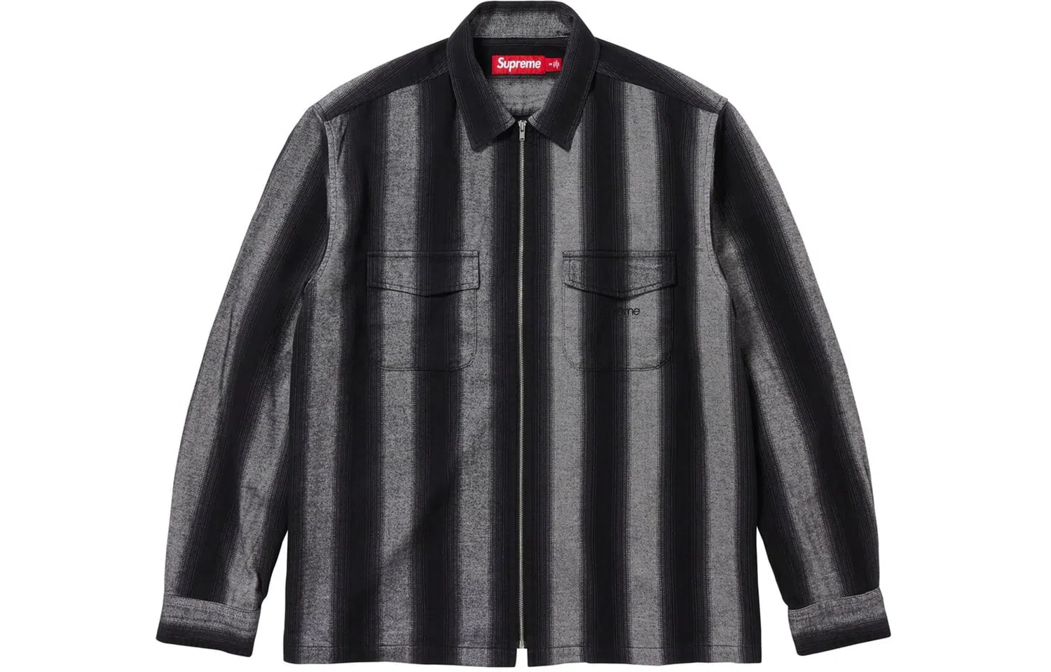 Supreme FW23 FW23 WEEK13 STRIPE FLANNEL ZIP UP SHIRT