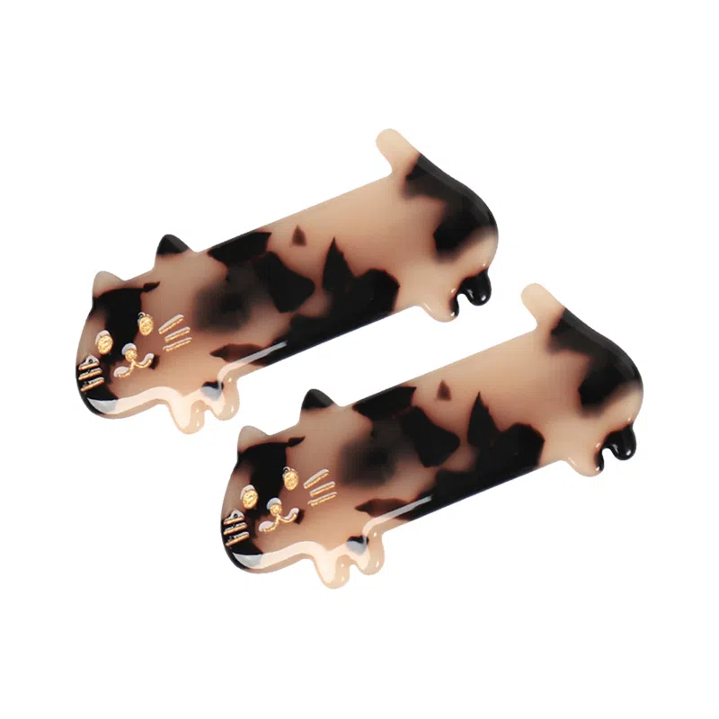 简应舒 萌萌小猫咪一字夹刘海夹子碎发小发卡发饰 亚克力 发夹 女款