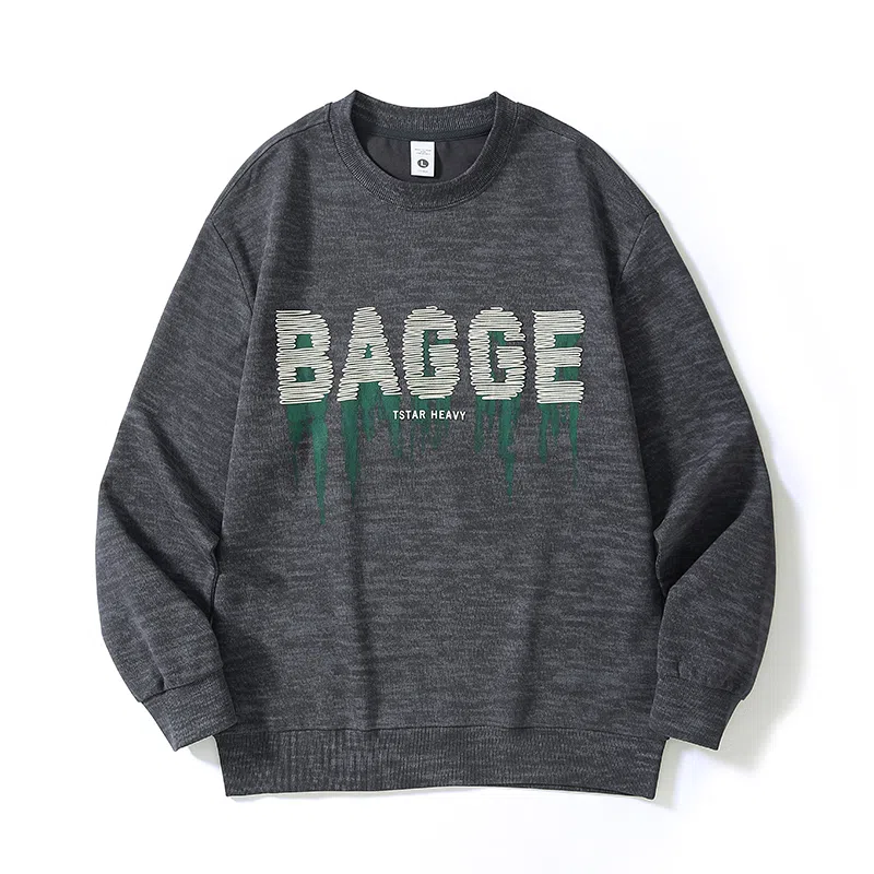 赞仕 字母印花宽松简约卫衣 男女同款 深灰色