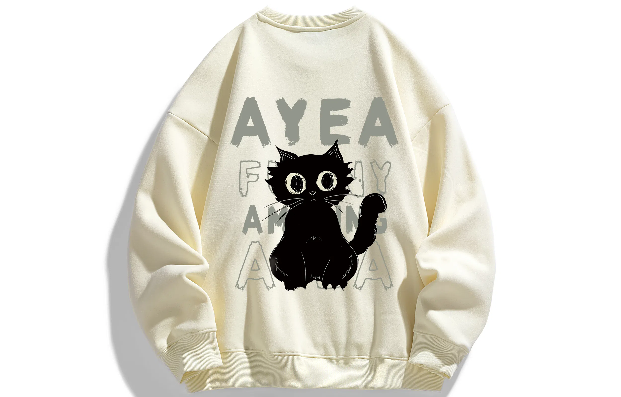 AYEA Black Cat Crewneck Sweatshirt