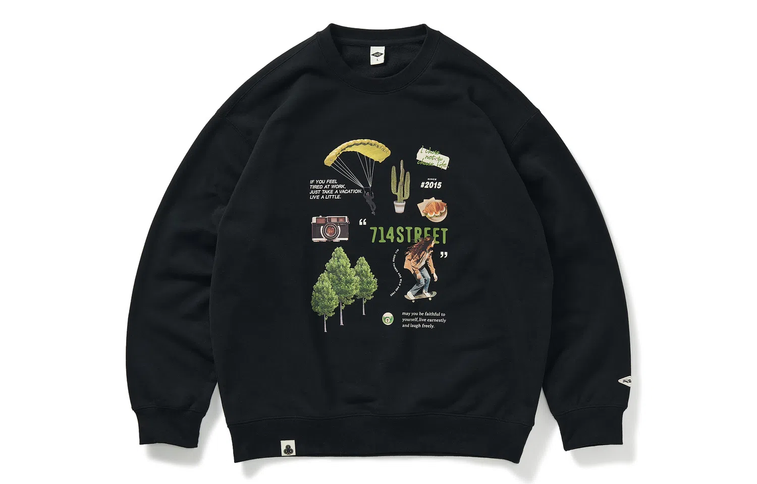 714STREET Retro Print Sweatshirt
