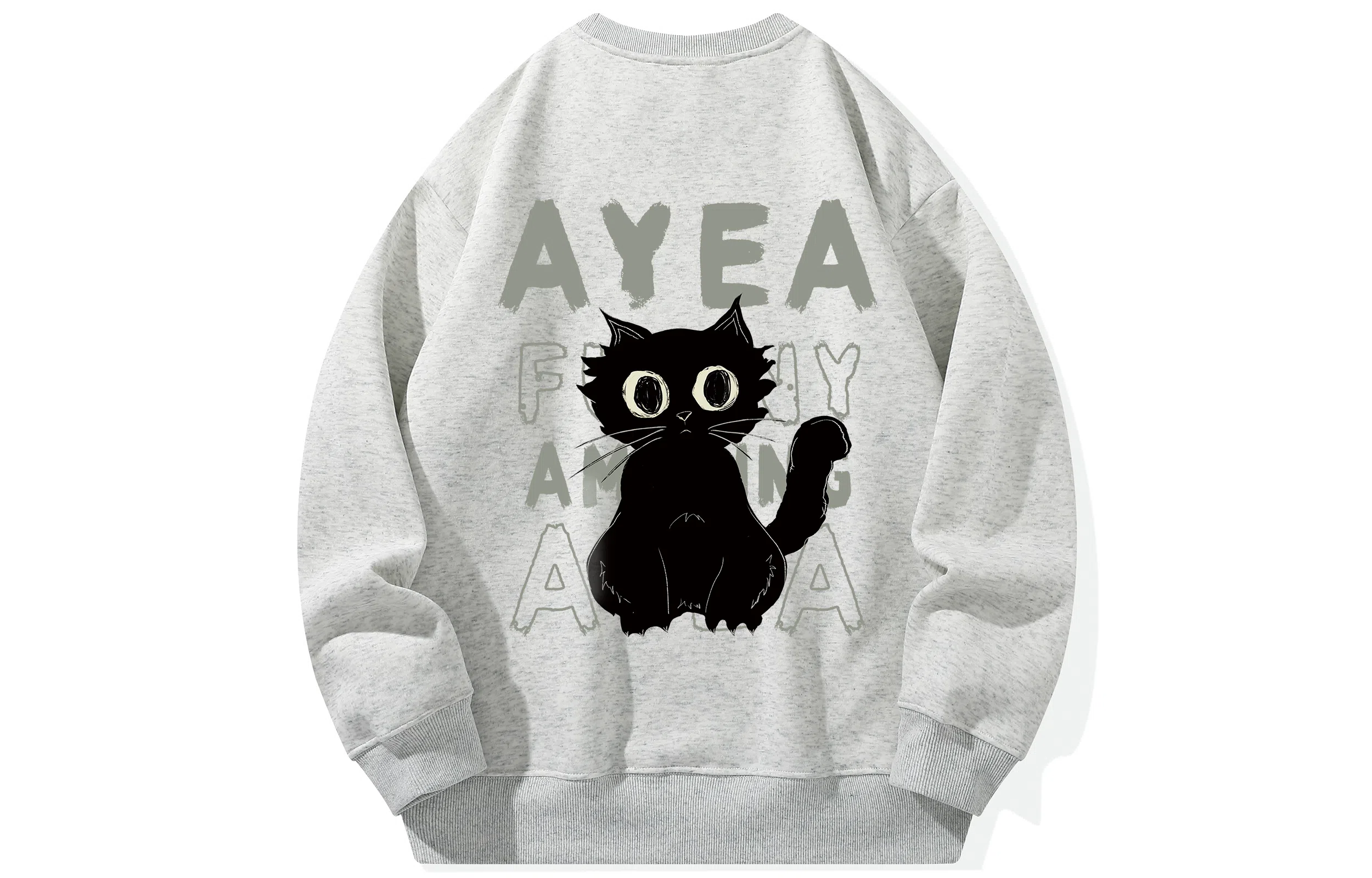 AYEA Black Cat Crewneck Sweatshirt