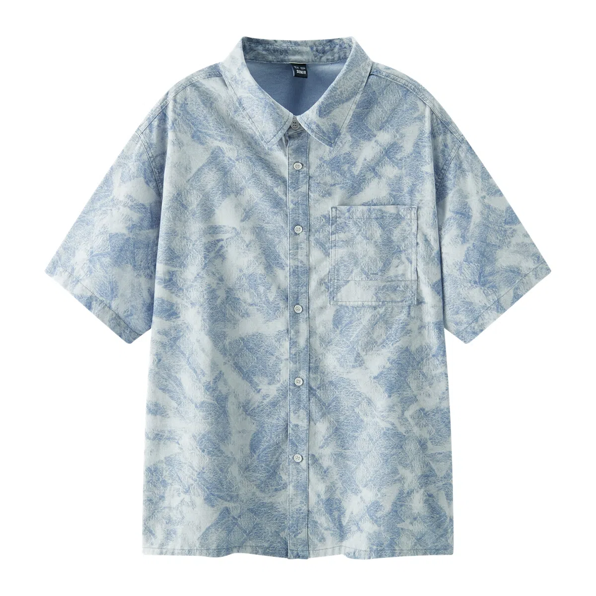 森马 凉感宽松潮流牛仔短袖衬衫 男款