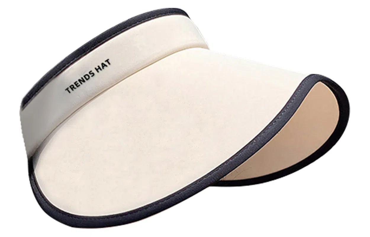 优幽兰 休闲简约空顶可折叠大檐显脸小遮阳帽女夏季百搭时尚防紫外线户外透气空顶帽太阳帽潮 聚酯纤维 防晒帽 女款