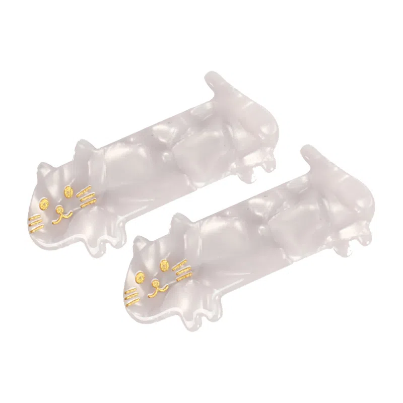 简应舒 萌萌小猫咪一字夹刘海夹子碎发小发卡发饰 亚克力 发夹 女款