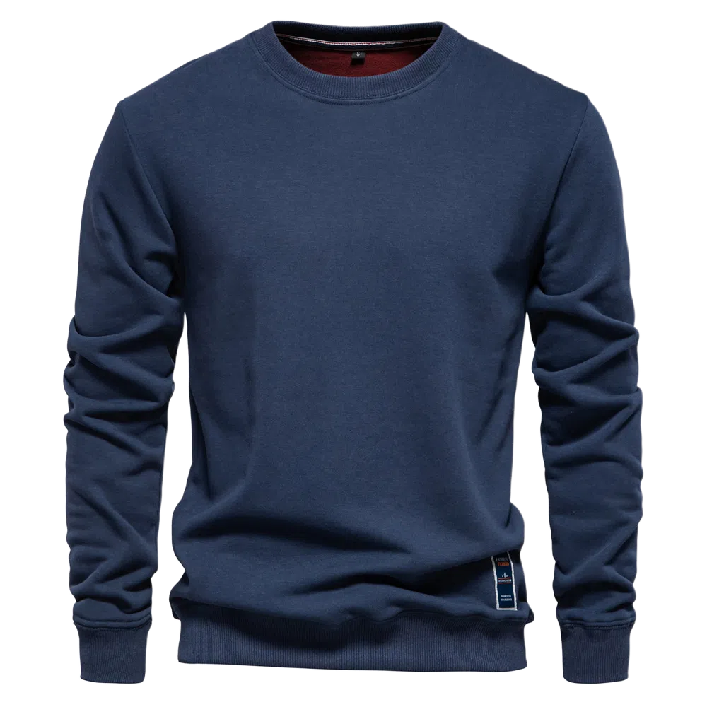 北极绒 时尚长袖纯色潮流外贸宽松纯色圆领休闲卫衣 男款