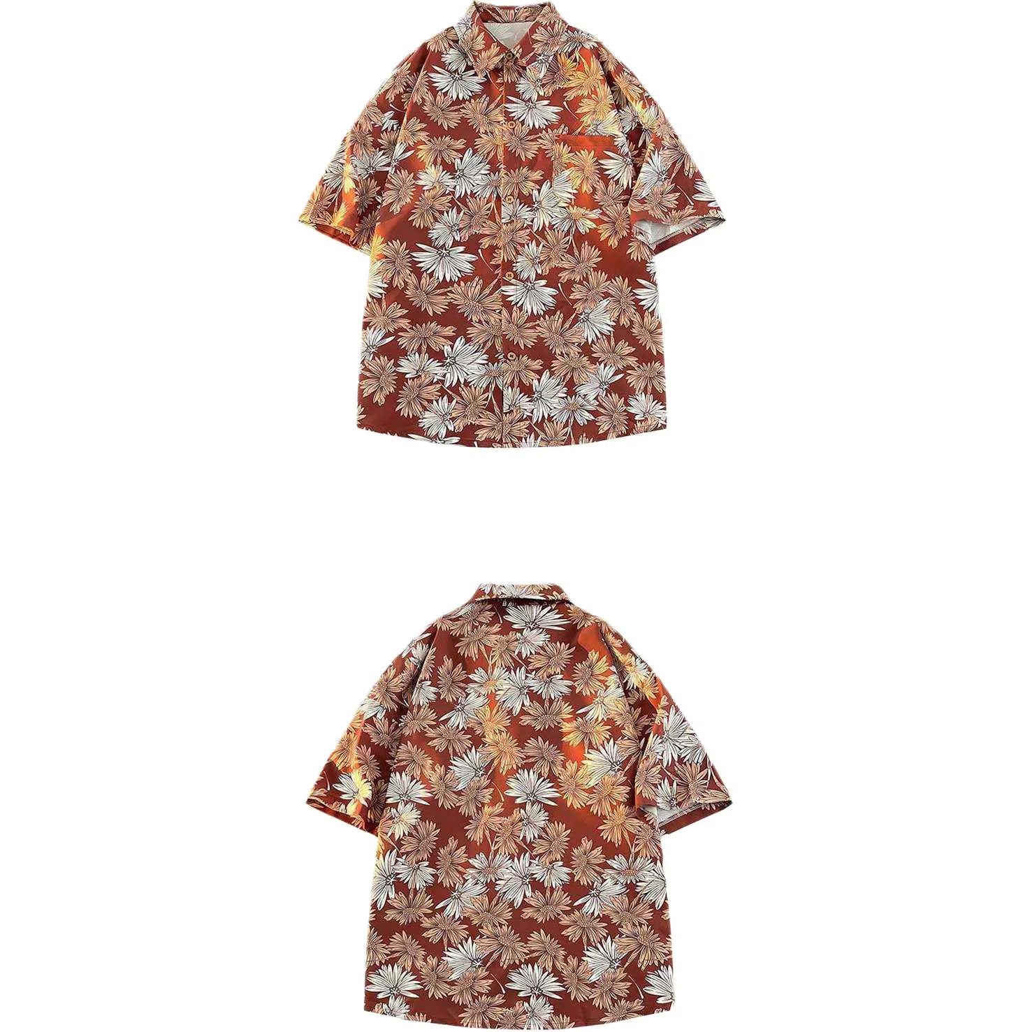 恒源祥 爆款夏季中国风印花短袖国风宽松版型衬衫 男款