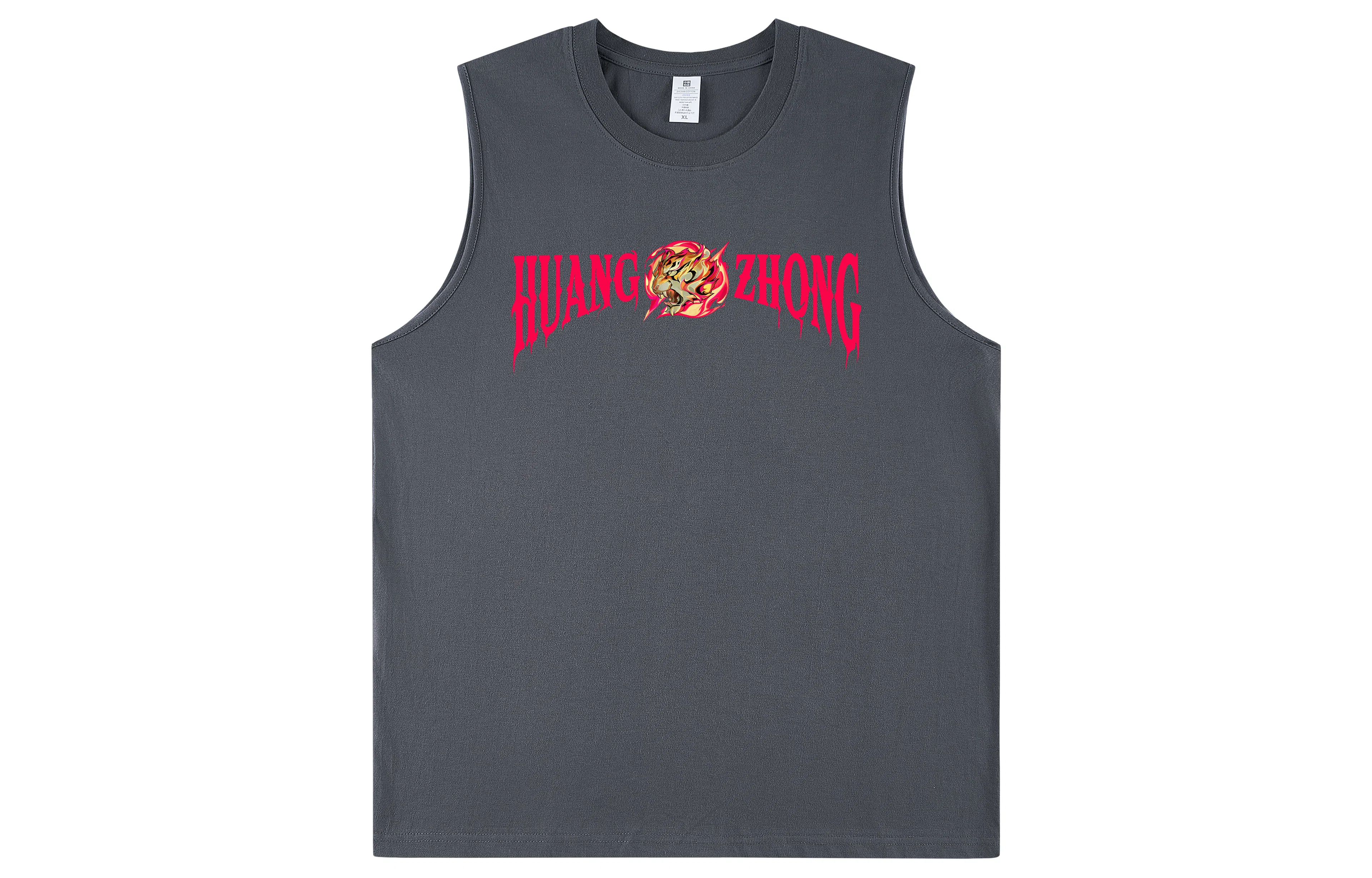 王者荣耀 黄忠烈魂款 国潮高街宽松休闲潮流百搭户外运动直筒透气圆领无袖背心 男女同款
