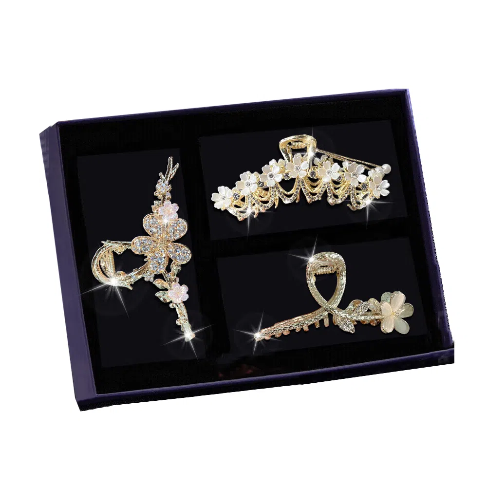 缔晶 森系清新春夏花语鲨鱼夹抓夹套装 浪漫时尚通勤日常百搭发饰 合金 发夹 女款