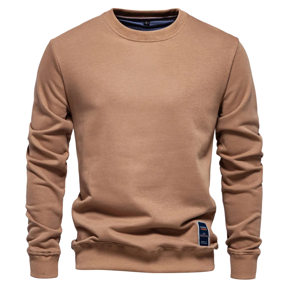 北极绒 时尚长袖纯色潮流外贸宽松纯色圆领休闲卫衣 男款