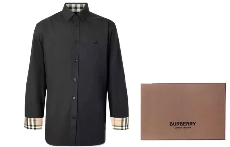 Burberry Classic Check Collar Cuff Shirt Black