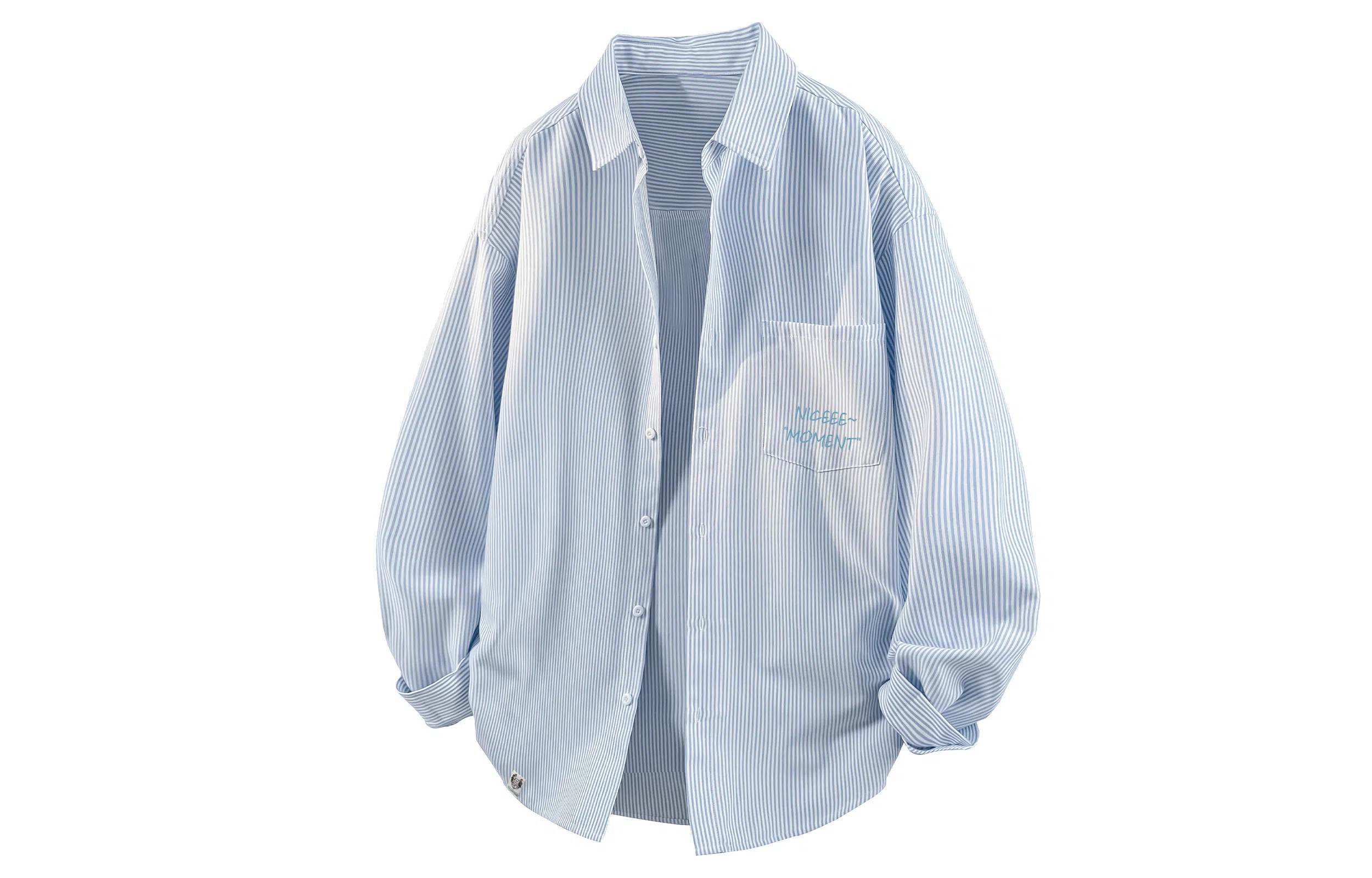 王者荣耀 梦奇款 美式复古基础款创意条纹宽松小衫休闲松弛感百搭户外通勤上衣痞帅少年感长袖衬衫 男女同款