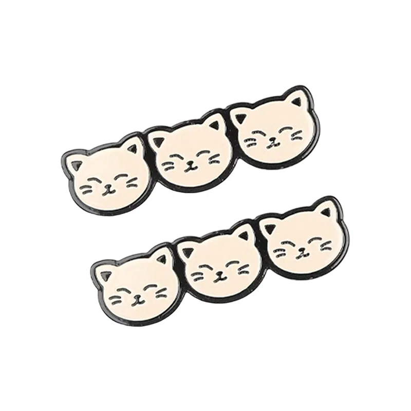 简应舒 眯眼笑猫咪侧边夹碎发小夹子刘海夹头发可爱小发卡发饰 亚克力 发夹 女款