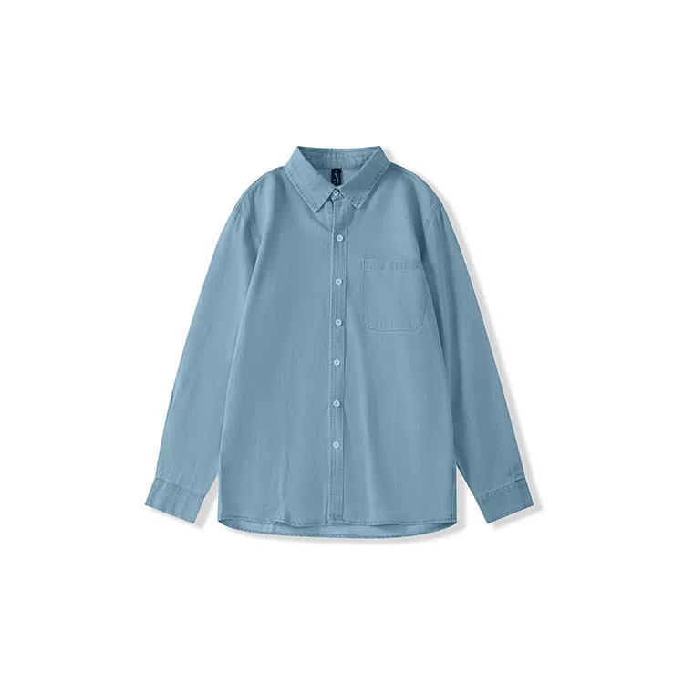 我是大卫 韩系复古简约通勤牛仔长袖衬衫 男女同款