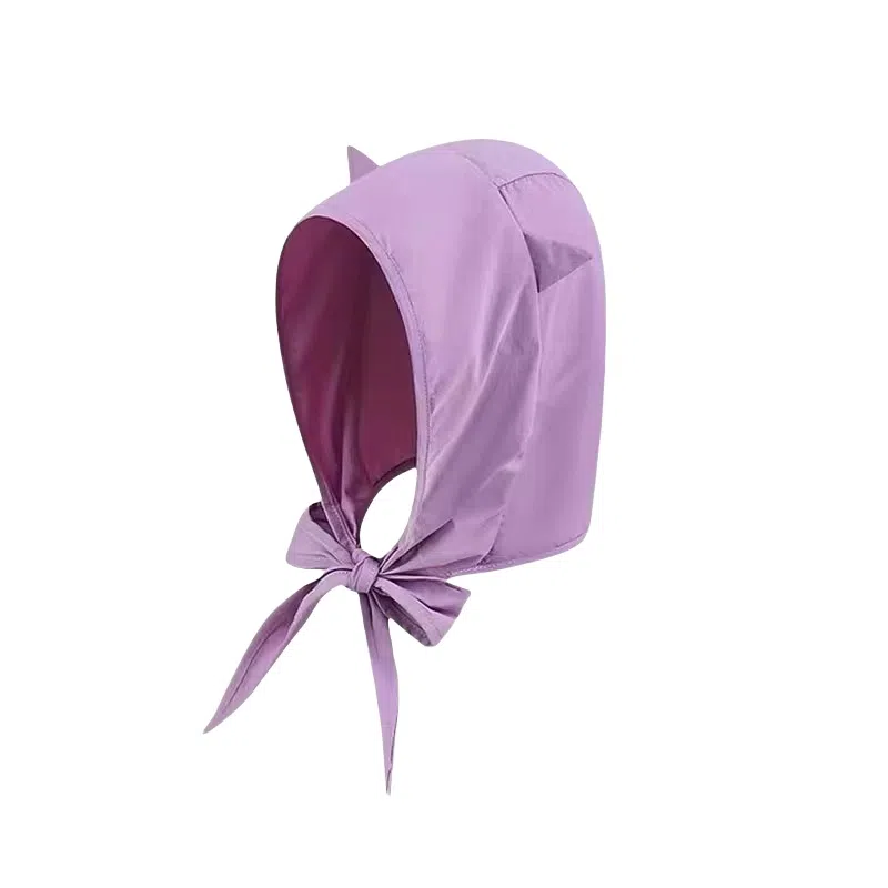 钓鱼熊 无印小恶魔绑带速干遮阳帽子夏季薄款可爱猫耳朵护耳头巾帽 聚酯纤维 防晒帽 男女同款情侣款