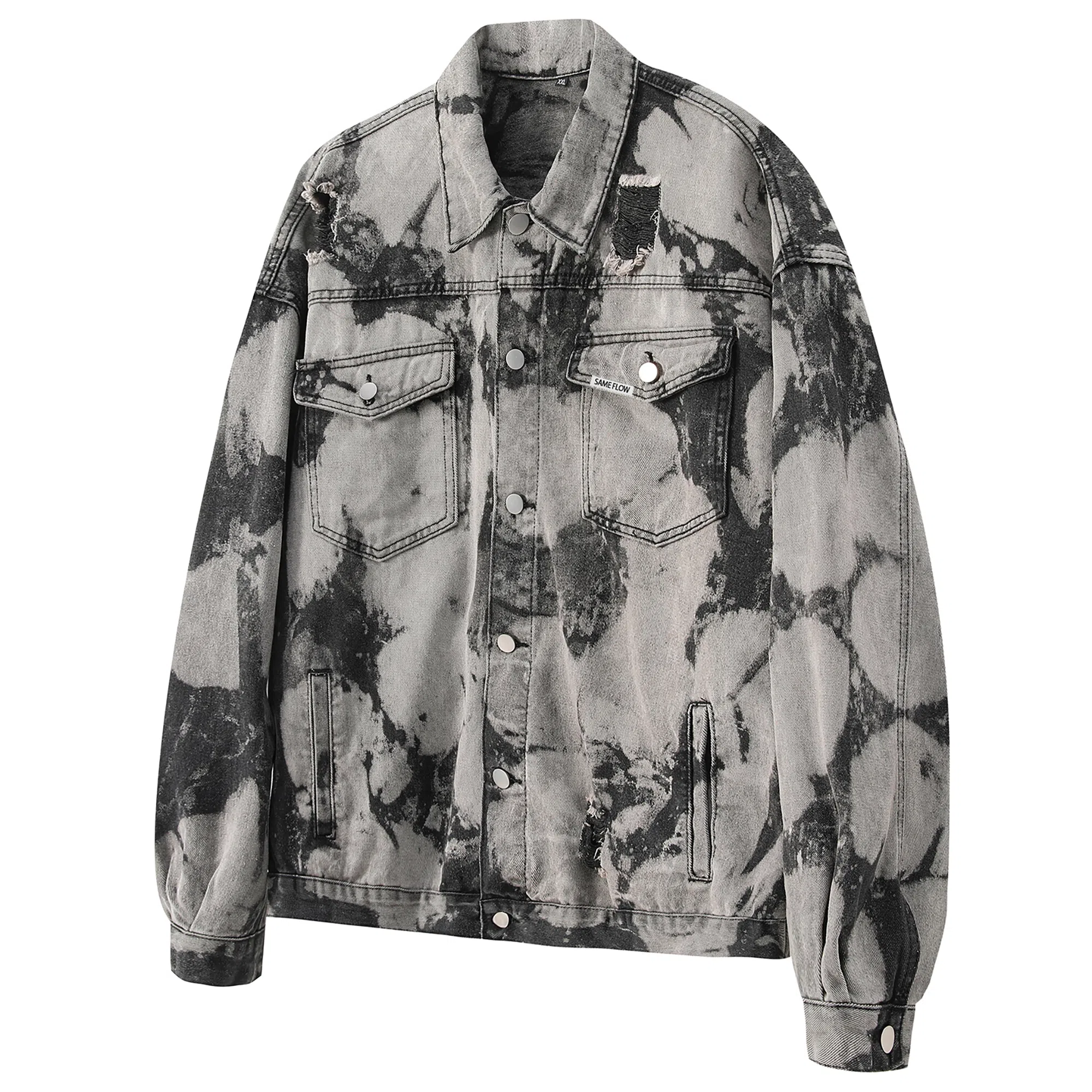 SAME FLOW Denim Jacket Black Grey