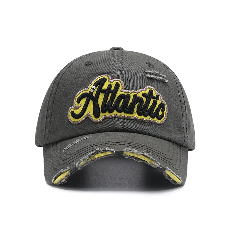 【素颜通勤神器 甜酷百搭ins】 攸委 破洞字母嘻哈鸭舌帽女款夏季显脸小 棉 韩版软顶宽帽檐大头围街头潮流遮阳防晒帽子 男女同款情侣款