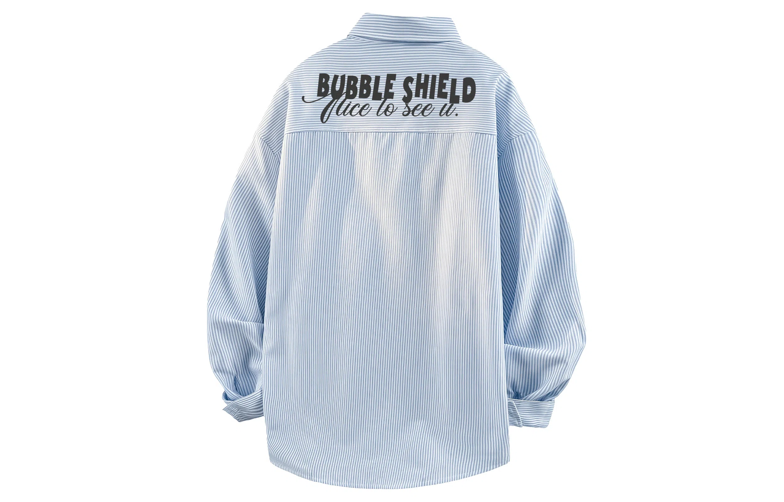 王者荣耀 梦奇款 日系背面创意条纹字母印花宽松百搭通勤长袖衬衫 男女同款