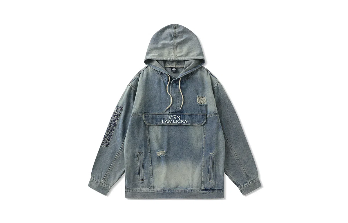 LAMLICKA Denim Hoodie Blue