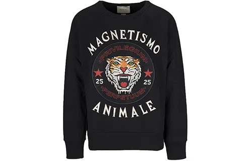 GUCCI Tiger Head Knit Sweater Black
