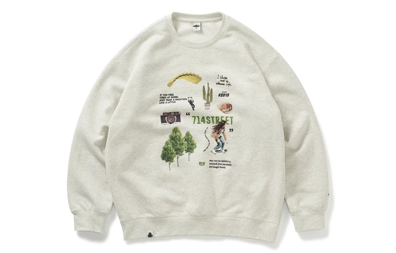 714STREET Retro Print Sweatshirt