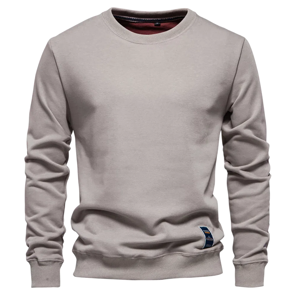 北极绒 时尚长袖纯色潮流外贸宽松纯色圆领休闲卫衣 男款