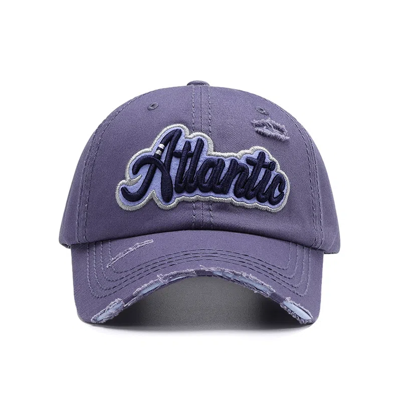 【素颜通勤神器 甜酷百搭ins】 攸委 破洞字母嘻哈鸭舌帽女款夏季显脸小 棉 韩版软顶宽帽檐大头围街头潮流遮阳防晒帽子 男女同款情侣款