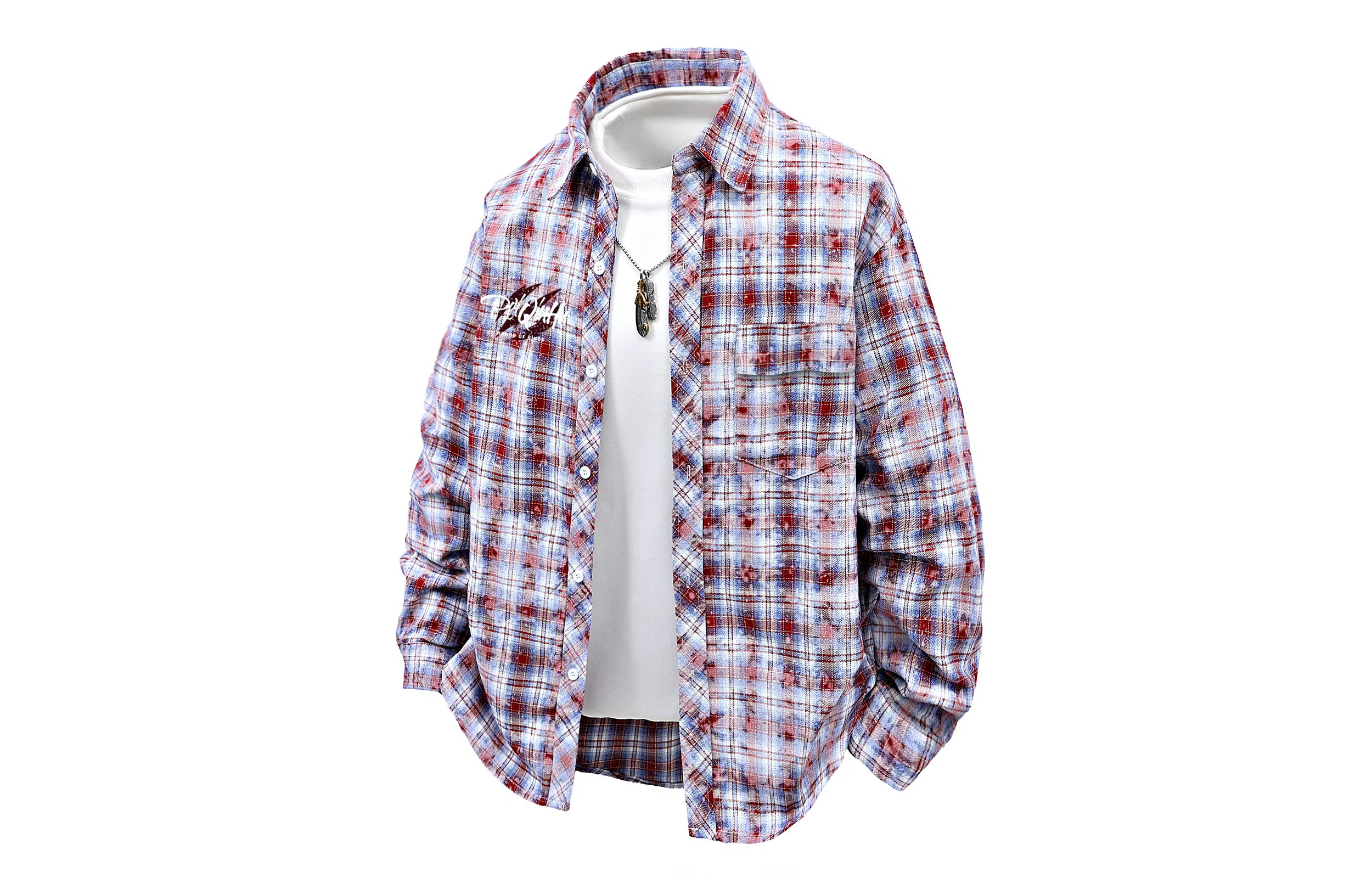 王者荣耀 裴擒虎款美式复古格子条纹打底学院风基础款趣味简约字母百搭翻领纽扣舒适透气长袖衬衫 男女同款