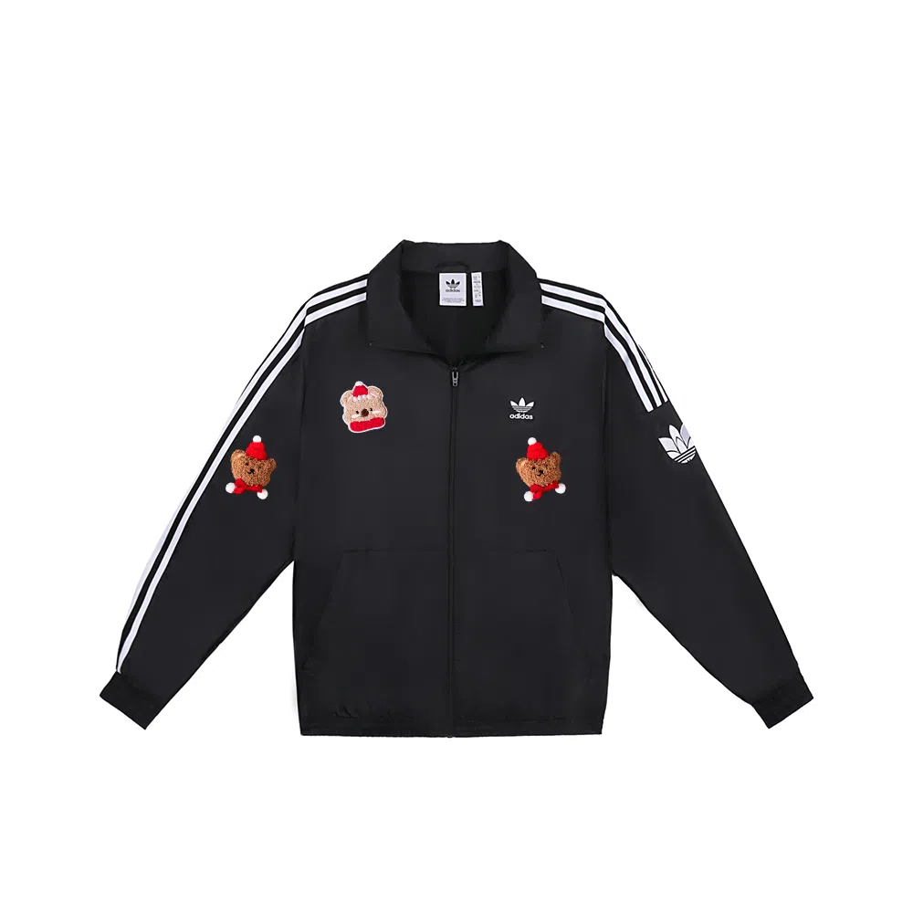adidas Originals Bear Letter Ido Retro Jacket Black