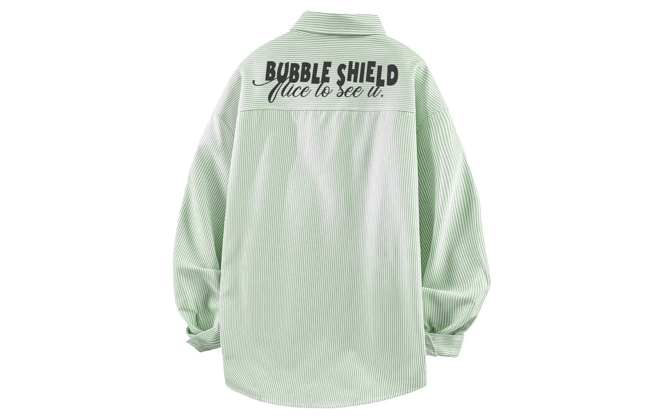 王者荣耀 梦奇款 日系背面创意条纹字母印花宽松百搭通勤长袖衬衫 男女同款