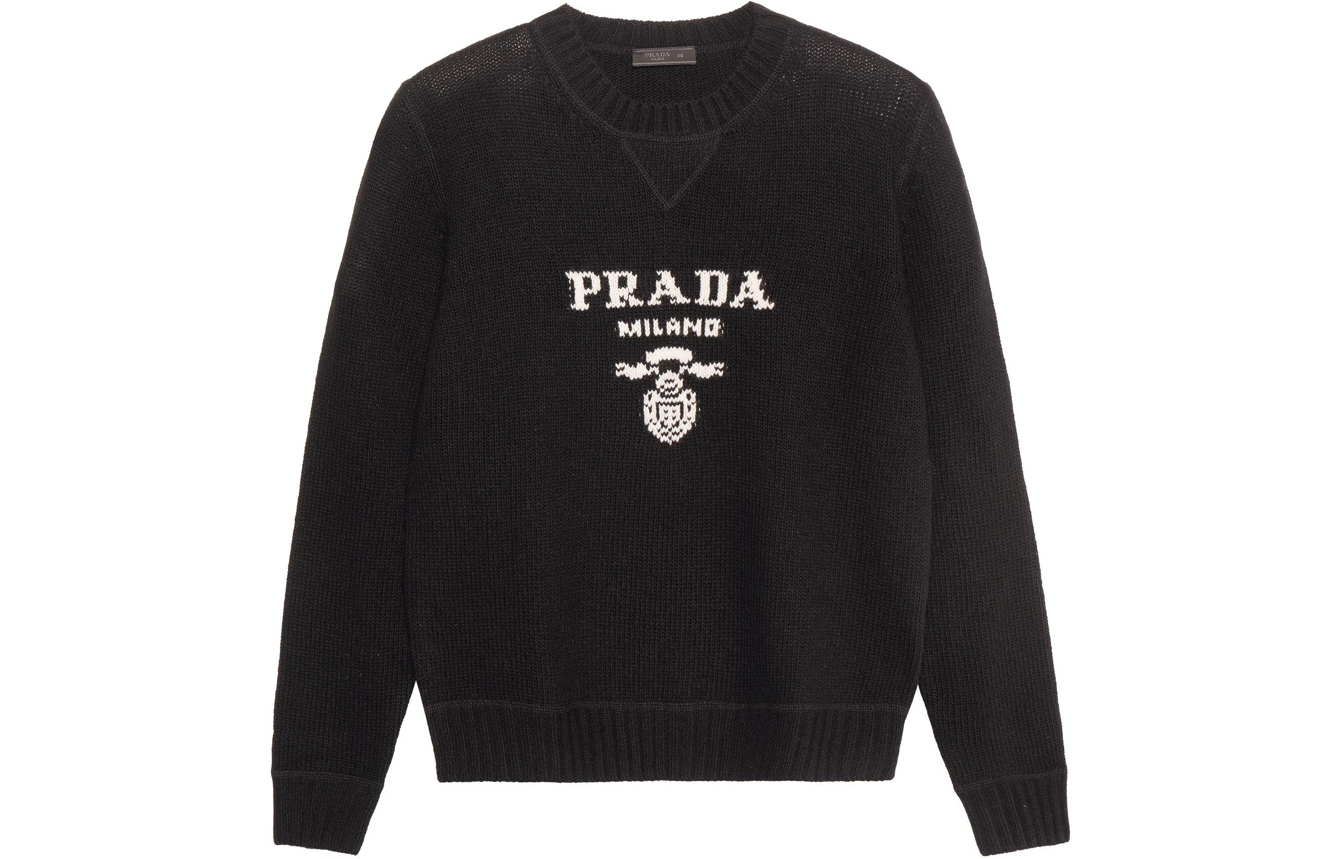 Prada SS21 Logo Knit Pullover Black