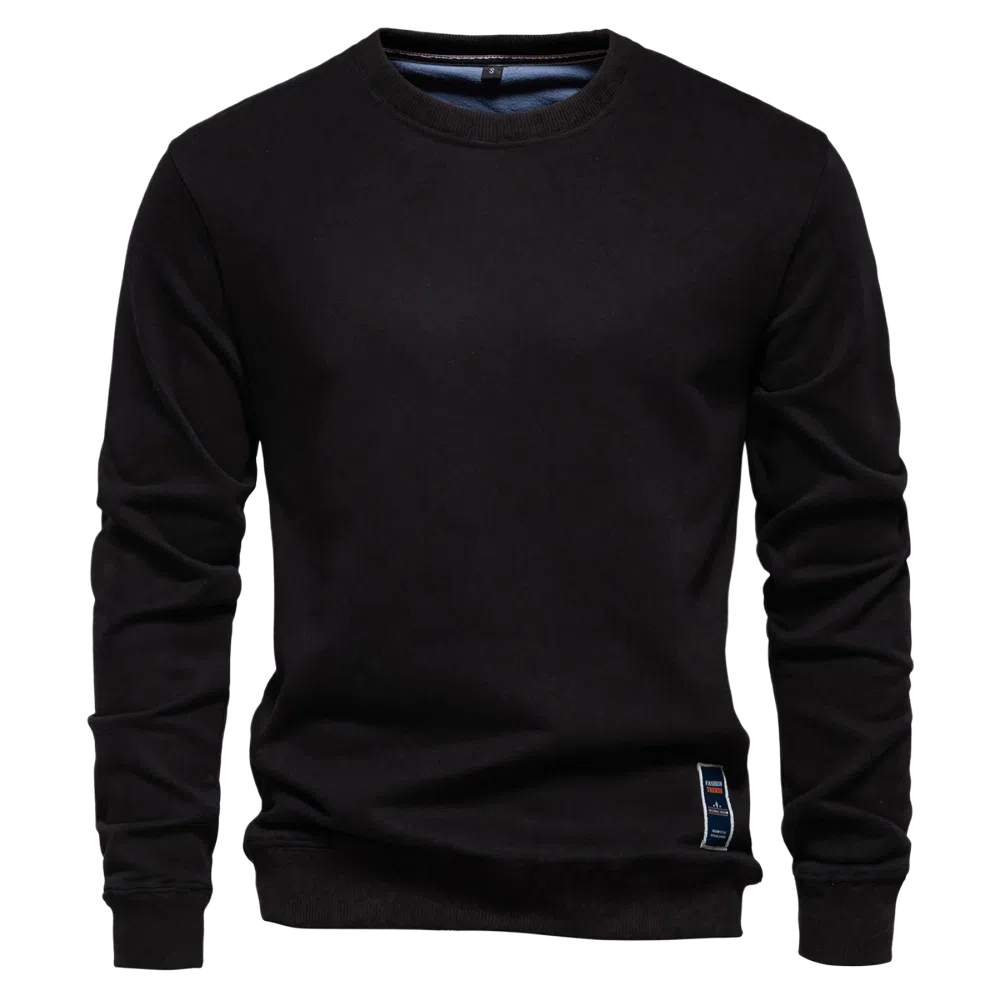 北极绒 时尚长袖纯色潮流外贸宽松纯色圆领休闲卫衣 男款