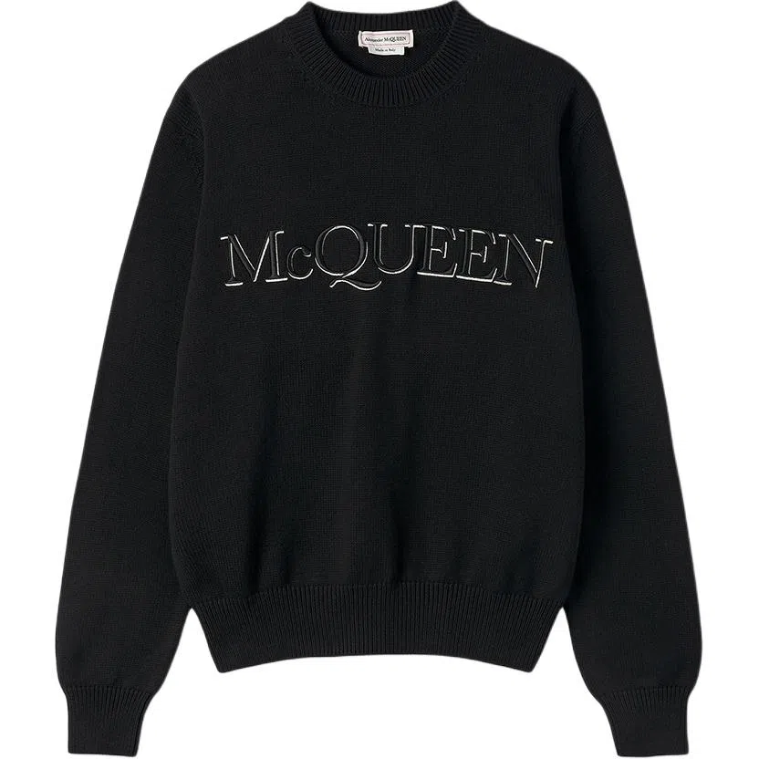 Alexander McQueen Embroidered Logo Sweater Black
