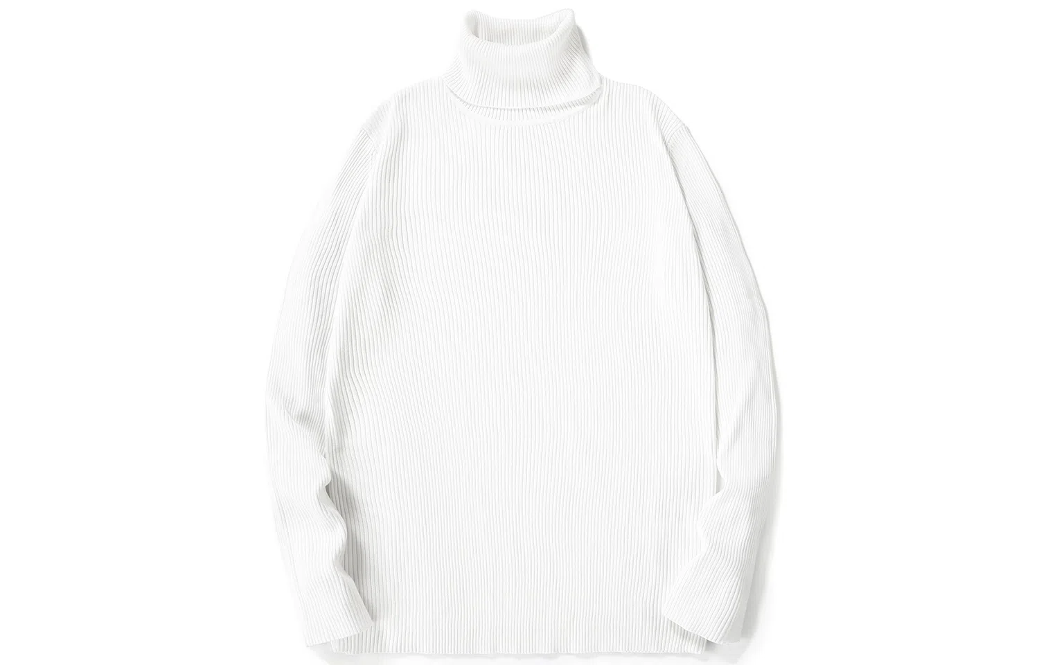 纯色打底高领套头修身毛衣 男女同款 白色 情侣款