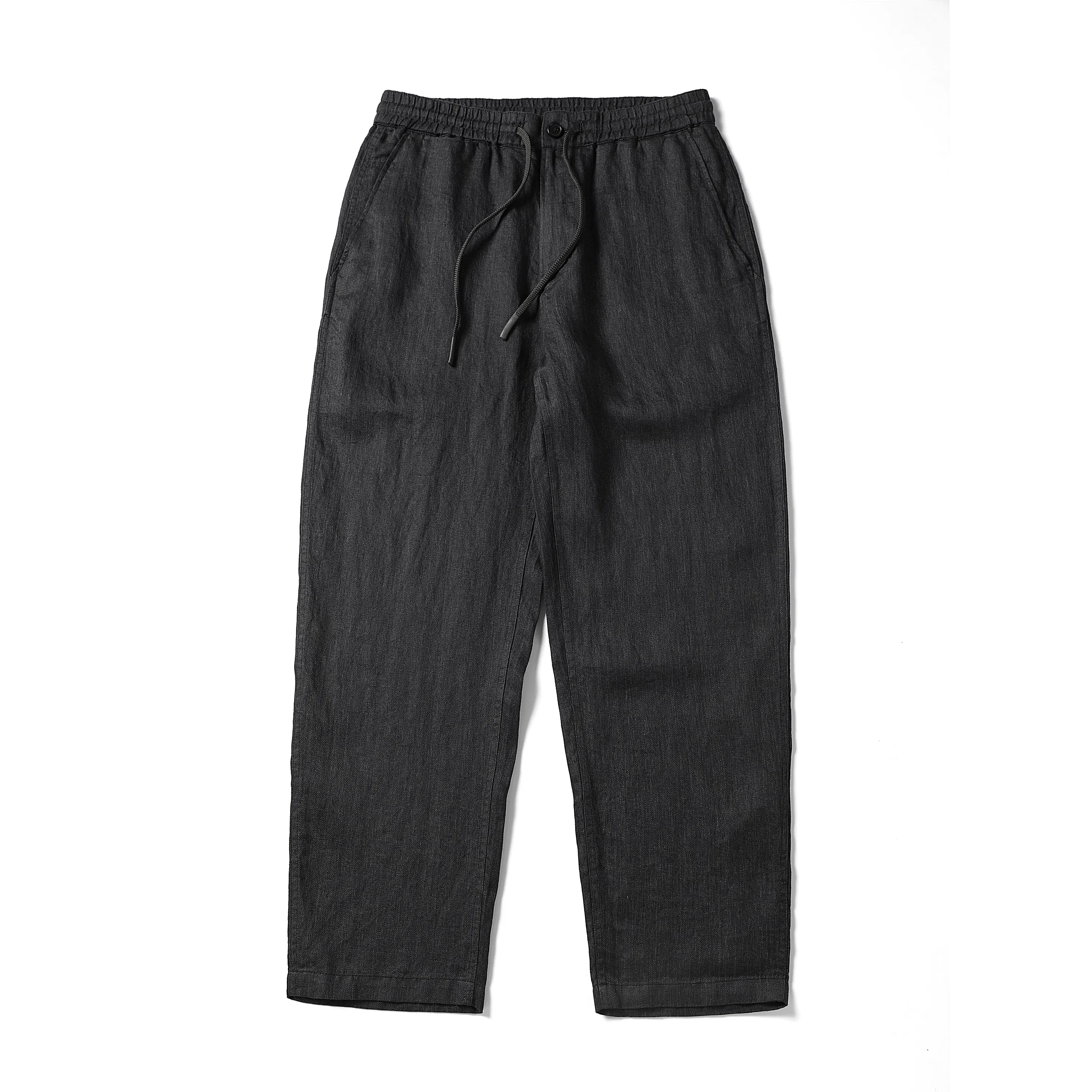 实年服工 高端质感宽松直筒休闲裤 男款 藏灰蓝