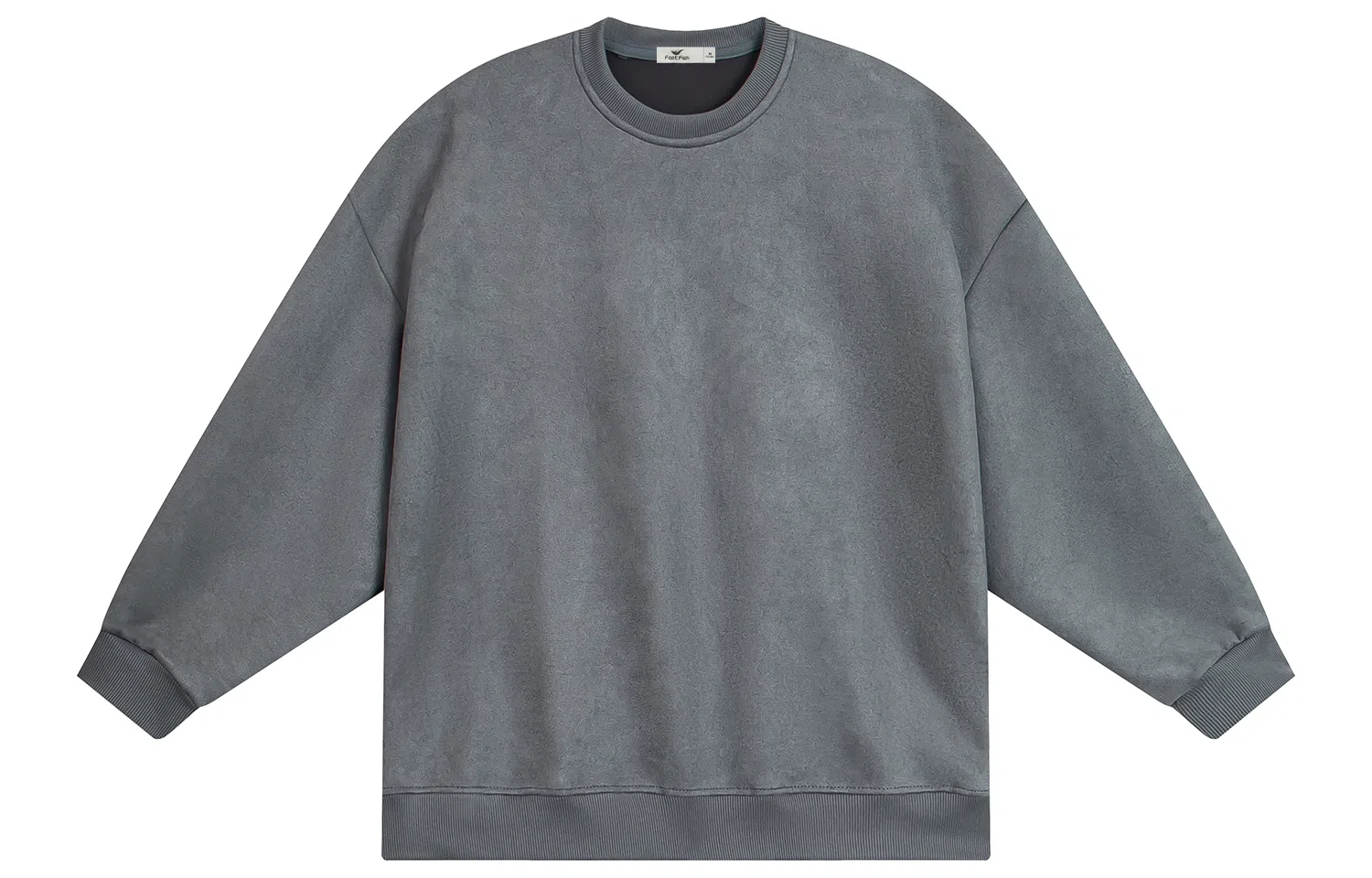 快鱼 美式复古重磅麂皮绒基础款多巴胺色系纯色宽松套头圆领通勤户外百搭长袖休闲卫衣 通用