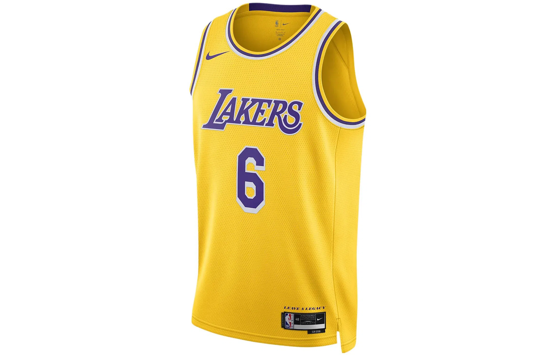Nike Lakers LeBron 6 Fan Jersey Yellow