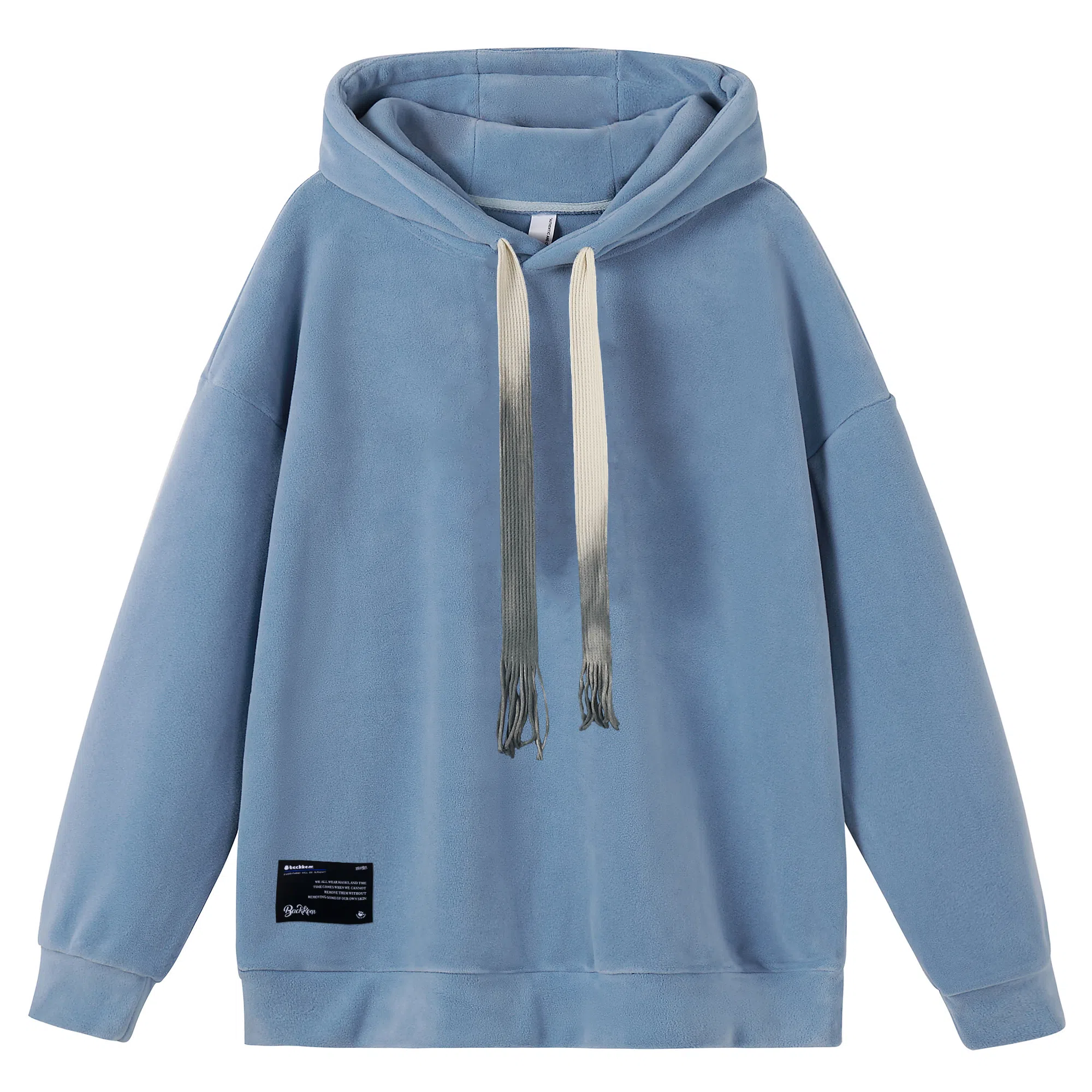 大卫贝肯 美式复古简约百搭休闲宽松套头连帽卫衣 男女同款 黑色