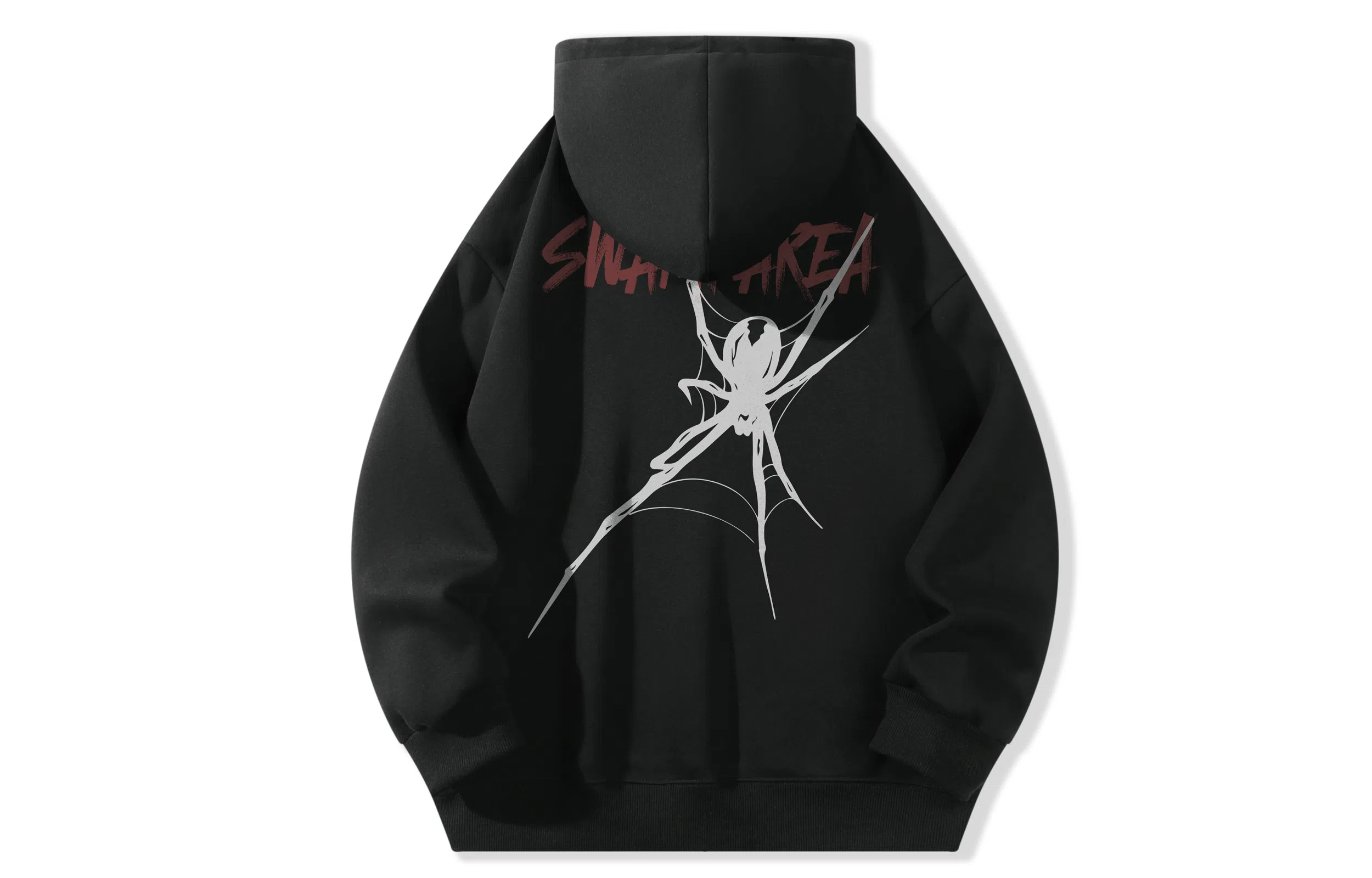 SWAMP AREA Spider Print Hoodie Black
