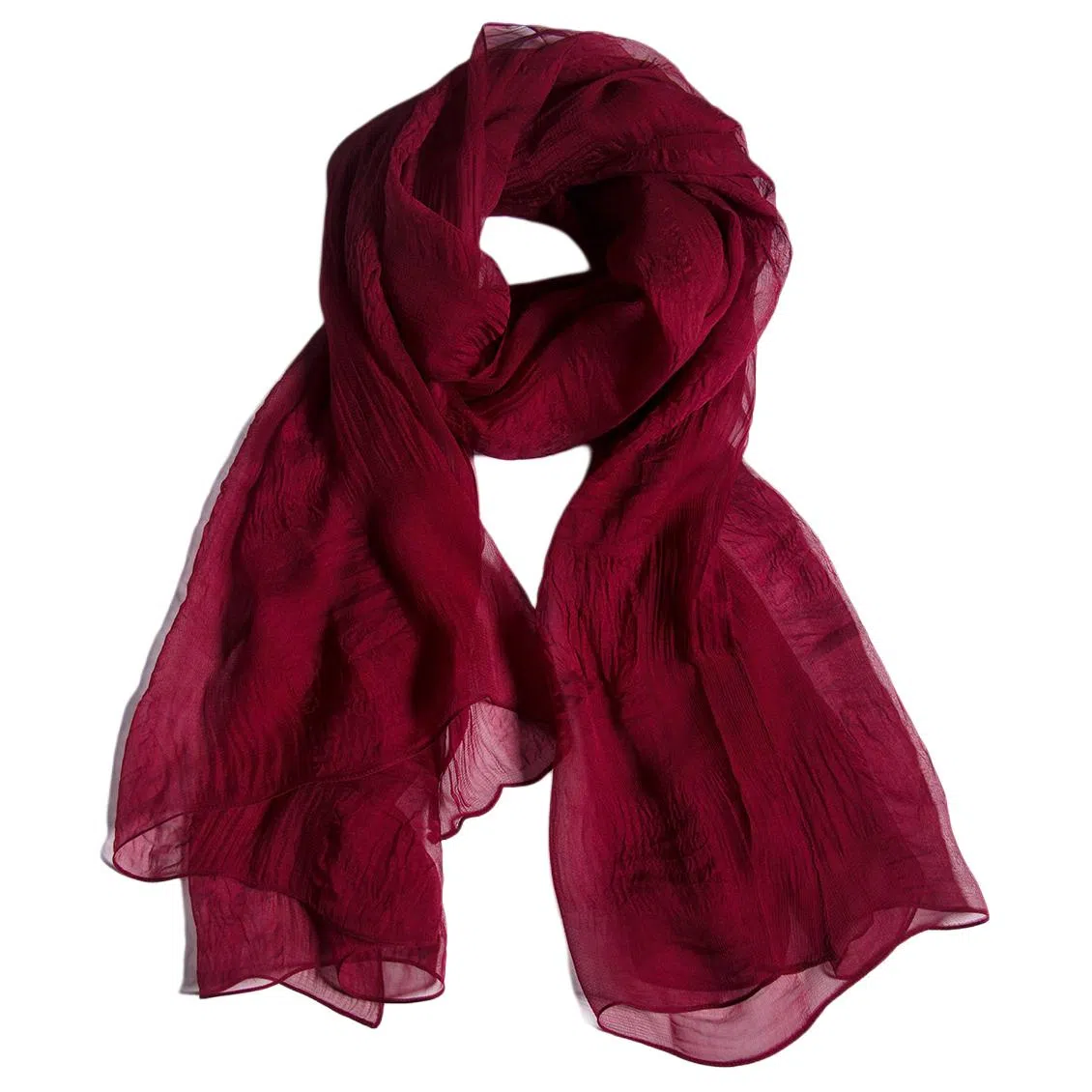 红豆 真丝长巾轻盈柔软围巾经典设计简约时尚大方 桑蚕丝 丝巾 女款