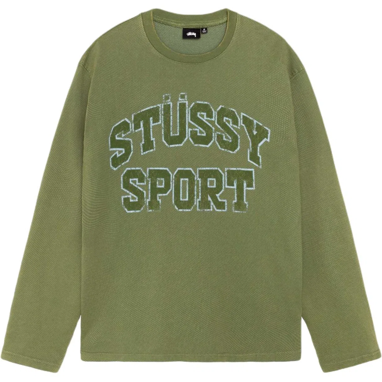 Stussy FW24 2 TONE COTTON MESH CREW logo