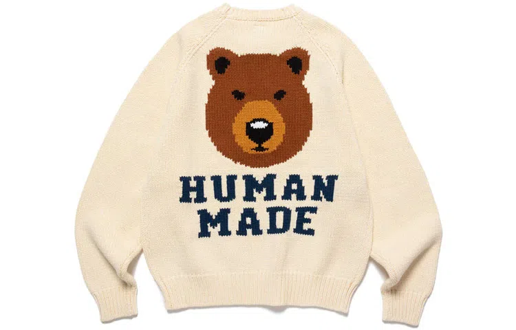 HUMAN MADE SS23 Bear Raglan Knit Sweater